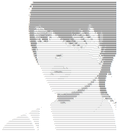 ASCII art girl's head portrait