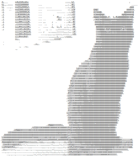 Black cat in ASCII text