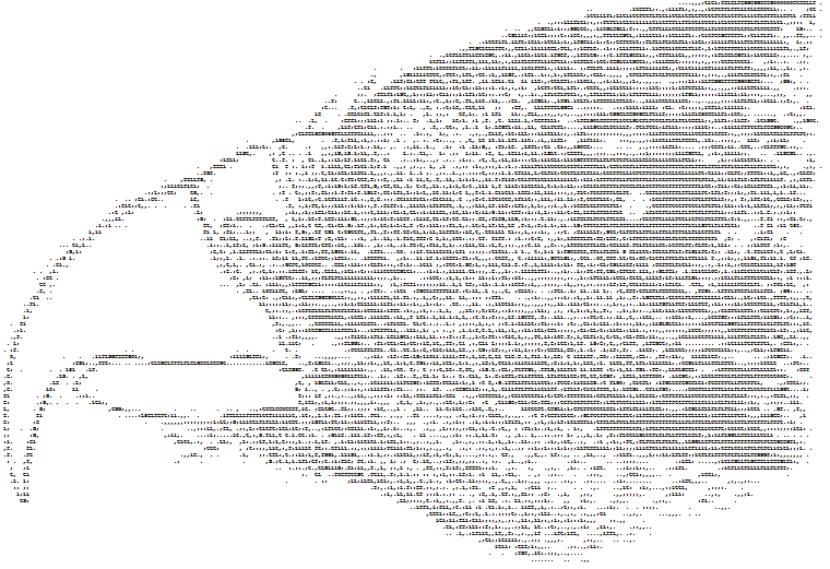 ASCII art head of a Buzzard