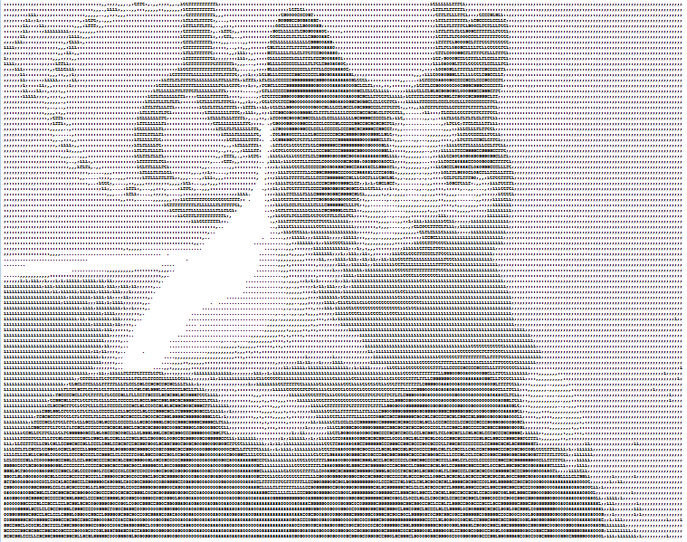 ASCII cat climbing on knees.