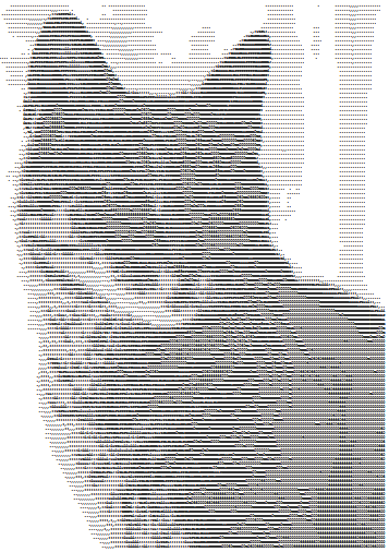 Cat face and body in ASCII art.