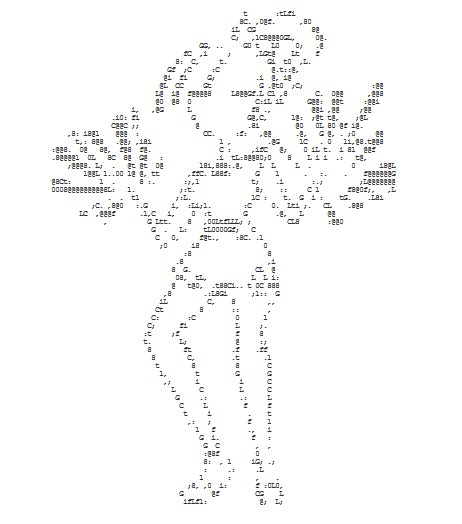 ASCII art cheerleader