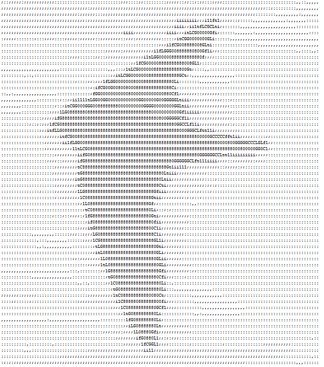 ASCII text art of a swallow in flight.