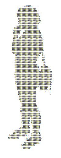 ASCII art girl thinking