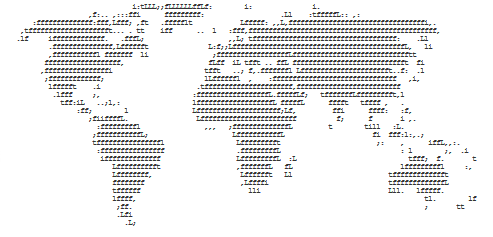 ASCII world map